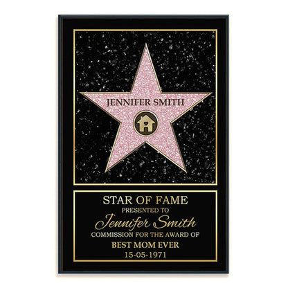 Personalized 'Best Mom Ever' Star of Fame Canvas - Custom Family Gift