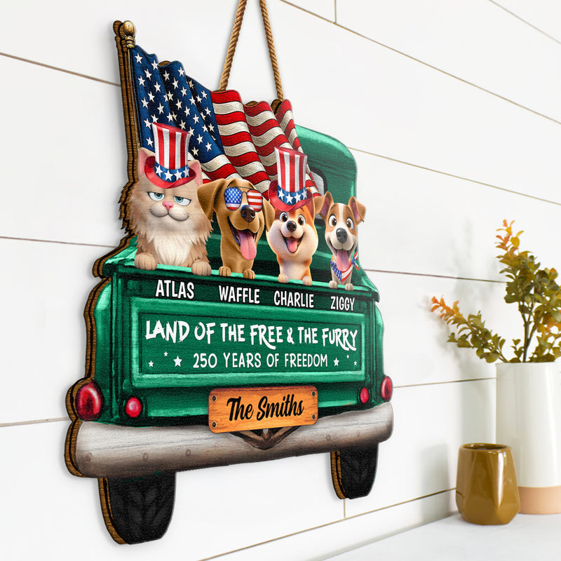 Star & Stripes, Red White & Woof: 250 Years of Freedom – Personalized Sign