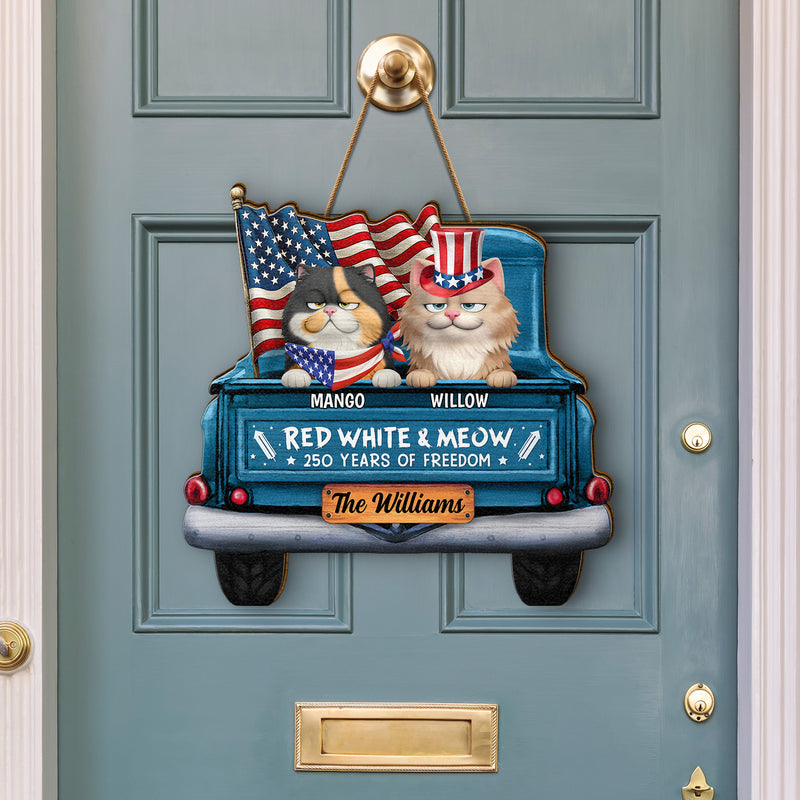 Star & Stripes, Red White & Woof: 250 Years of Freedom – Personalized Sign