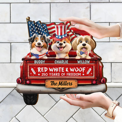 Star & Stripes, Red White & Woof: 250 Years of Freedom – Personalized Sign