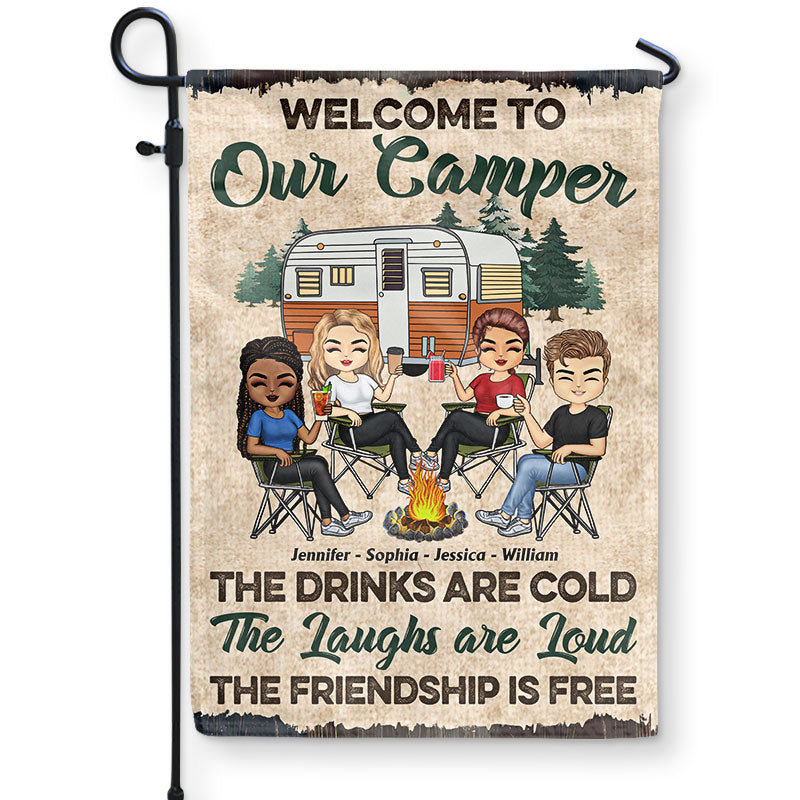 Personalized Camping Flag for Best Friends with personalized design details for meaningful gifting