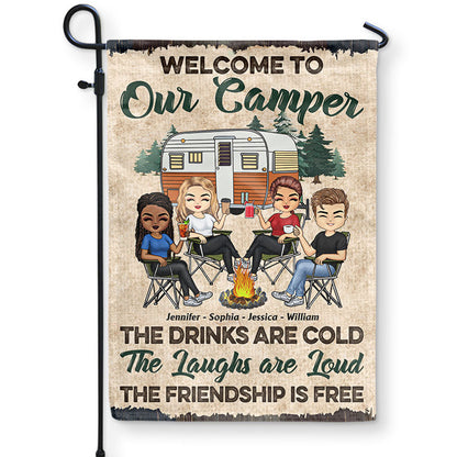Personalized Camping Flag for Best Friends with personalized design details for meaningful gifting
