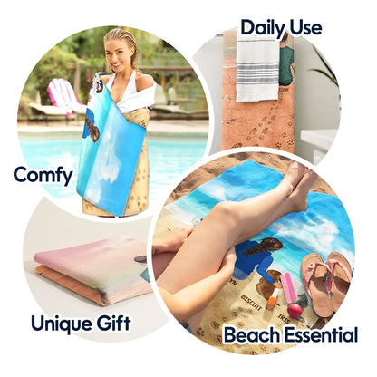 ‘Never Walk Alone’ Personalized Beach Towel for Dog Lovers & Pet Parents