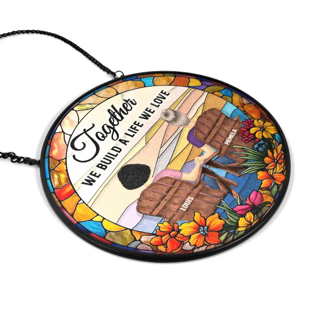 Custom Couple “You & Me We Got This” - Personalized Stained Glass Window Hanging Suncatcher