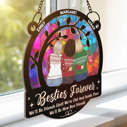 Gift For Bestie - Limitless Laugh Countless Memories Endless Friendship Besties - Personalized Window Hanging Suncatcher Ornament