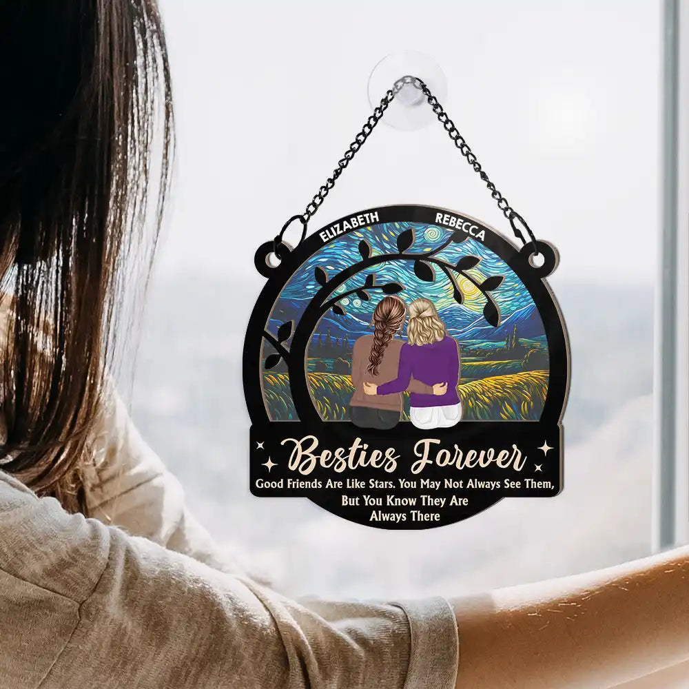 Gift For Bestie - Limitless Laugh Countless Memories Endless Friendship Besties - Personalized Window Hanging Suncatcher Ornament