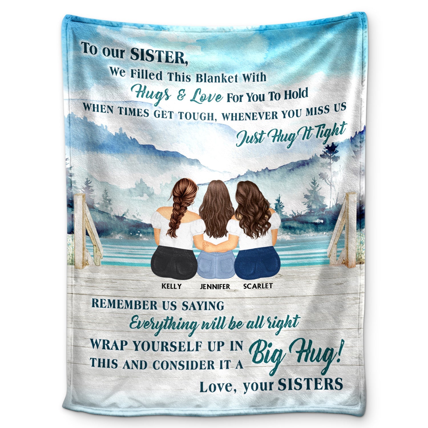 Custom Blanket for Sisters: 'Everything Will Be Alright' Cozy Hug Gift