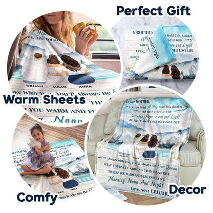 Custom Blanket for Mom: "When You Need A Hug Hold This Blanket Tight"