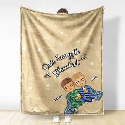 Couple Sitting Our Snuggle Blanket - Gift For Couples - Personalized Custom Fleece Blanket