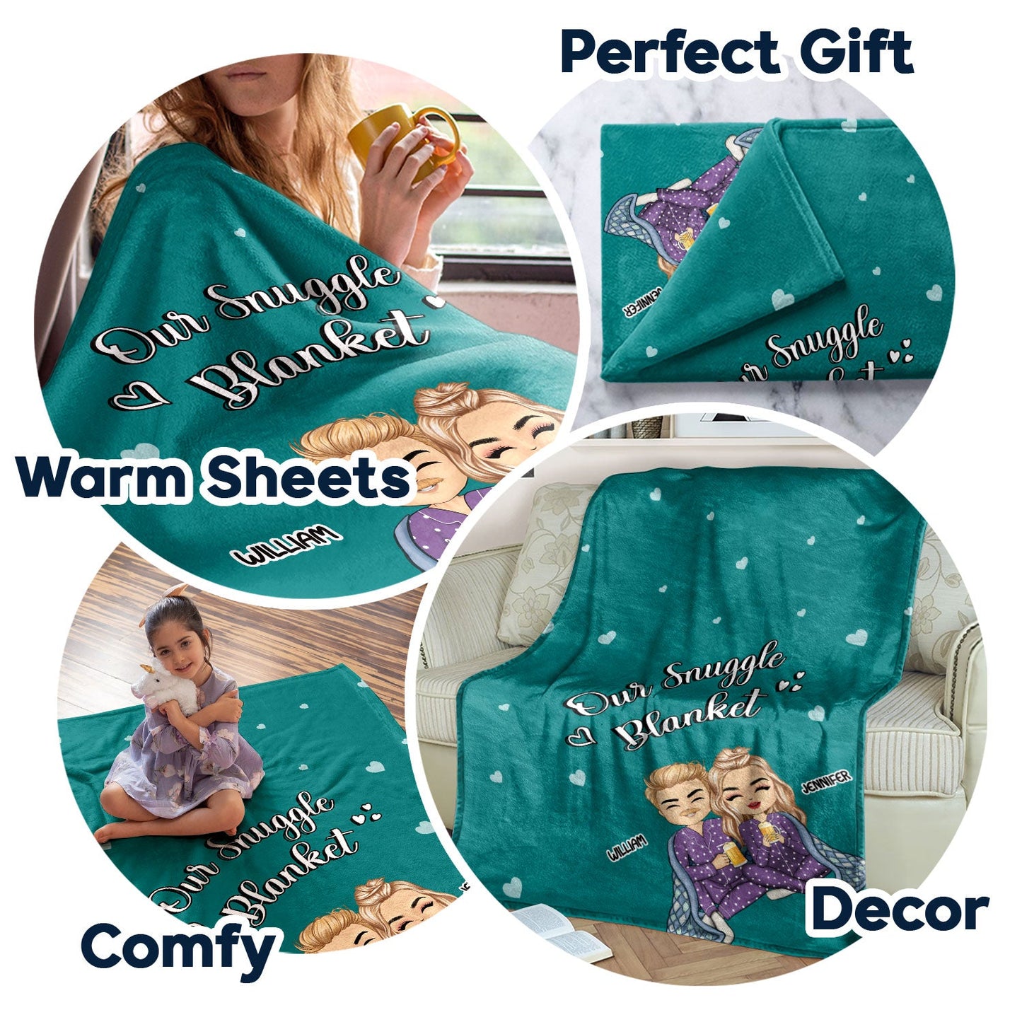 Couple Sitting Our Snuggle Blanket - Gift For Couples - Personalized Custom Fleece Blanket