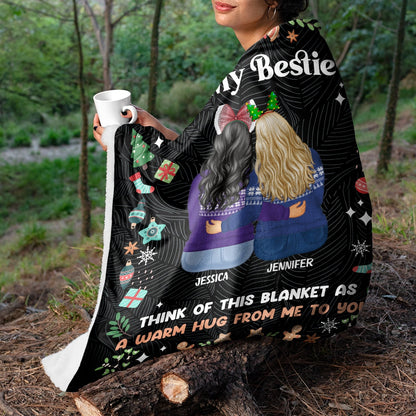 Personalized “A Warm Hug From Me” Fleece Blanket  - Gift for Sister, Best Friend