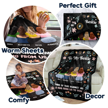 Personalized Sister Blanket: 'A Hug From Me To You' Custom Fleece Gift
