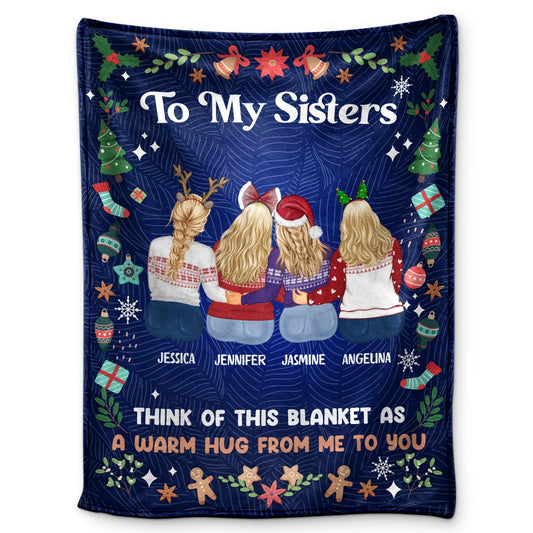 Personalized Fleece Blanket - A Warm Hug From Me To You  - Gift for Sisters & Best Friends