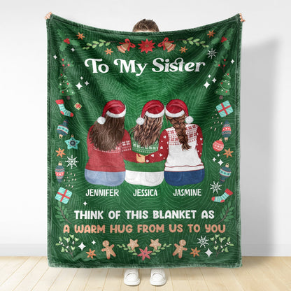 Personalized Fleece Blanket - A Warm Hug From Me To You  - Gift for Sisters & Best Friends