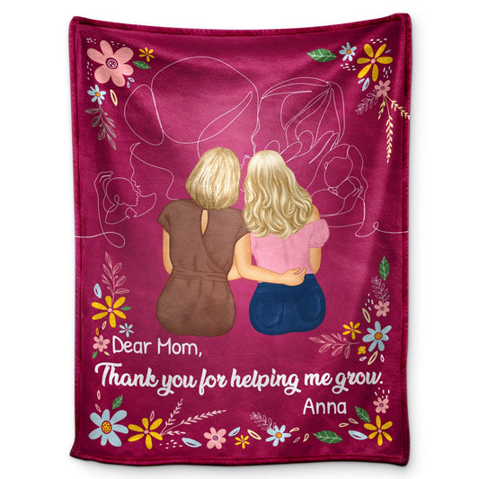 Helping Me Grow - Gift For Mother - Personalized Fleece Blanket