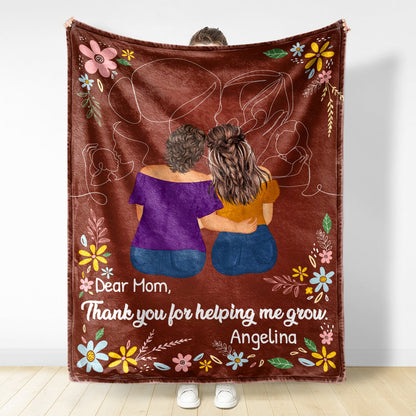 Helping Me Grow - Gift For Mother - Personalized Fleece Blanket