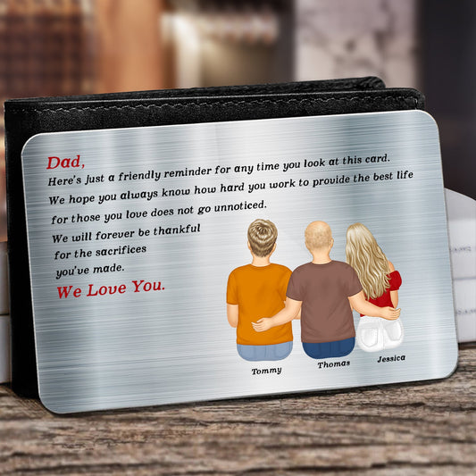 Customized Friendly Reminder Wallet Card for Dad - Heartfelt Keepsake