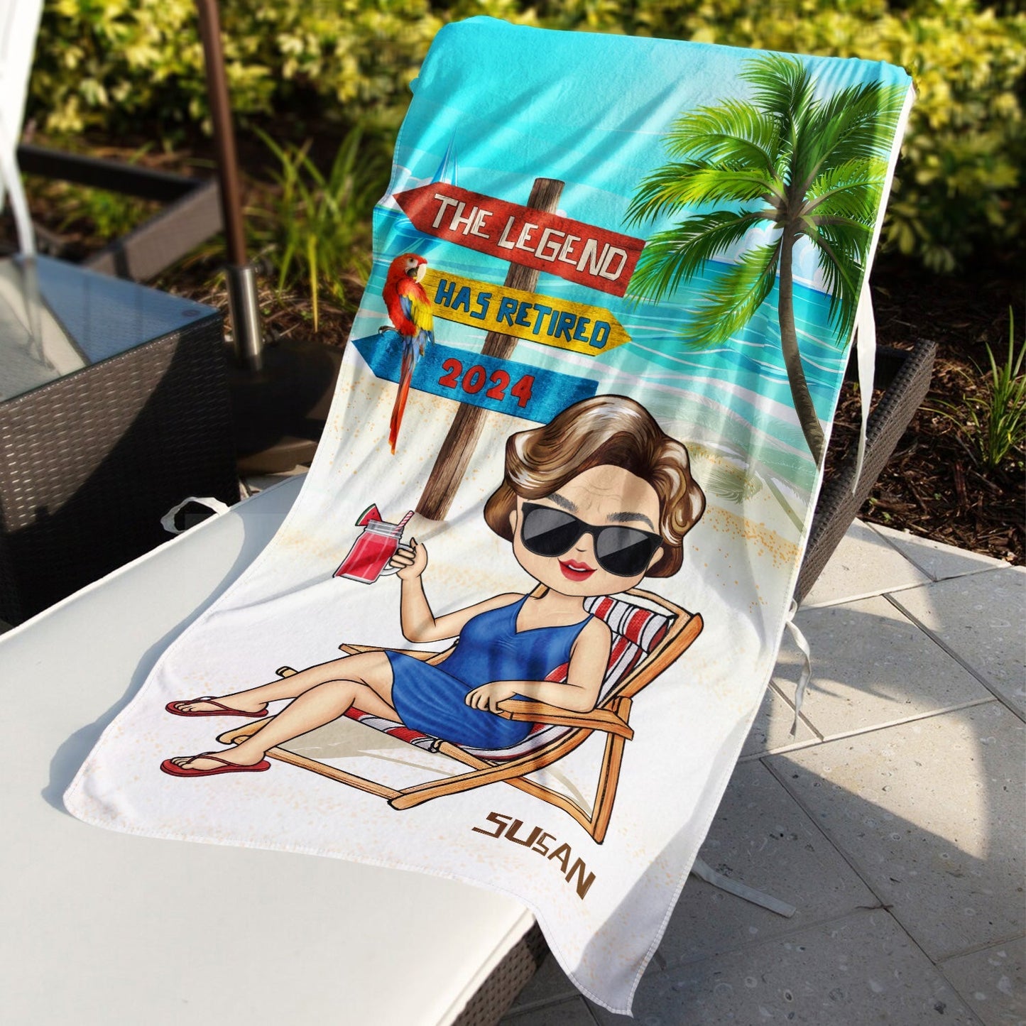 The Legend Has Retired - Personalized Beach Towel
