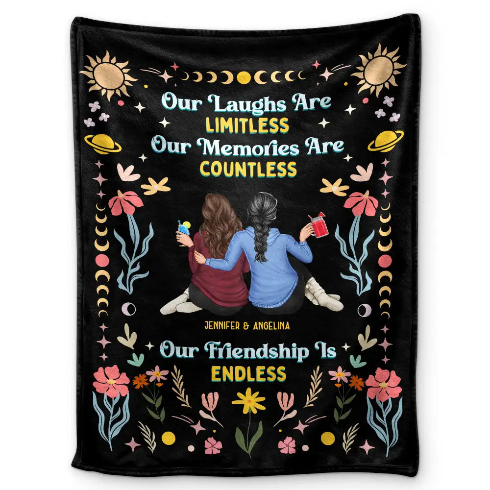 Gift For Sibling, Gift For Sisters - Our Memories Are Countless Our Friendship Is Endless - Personalized Fleece Blanket, Sherpa Blanket
