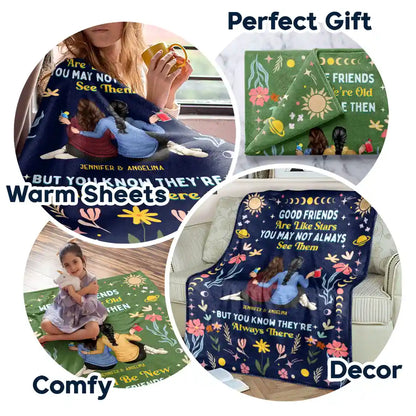 Gift For Sibling, Gift For Sisters - Our Memories Are Countless Our Friendship Is Endless - Personalized Fleece Blanket, Sherpa Blanket