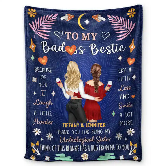 Gift For Bestie - Because Of You Besties - Personalized Fleece Blanket, Sherpa Blanket