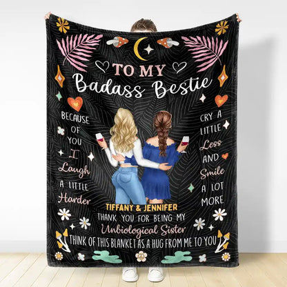 Gift For Bestie - Because Of You Besties - Personalized Fleece Blanket, Sherpa Blanket