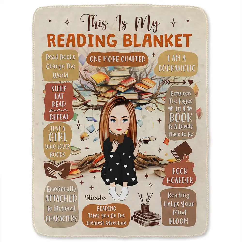 This Is My Reading Blanket - Personalized Blanket