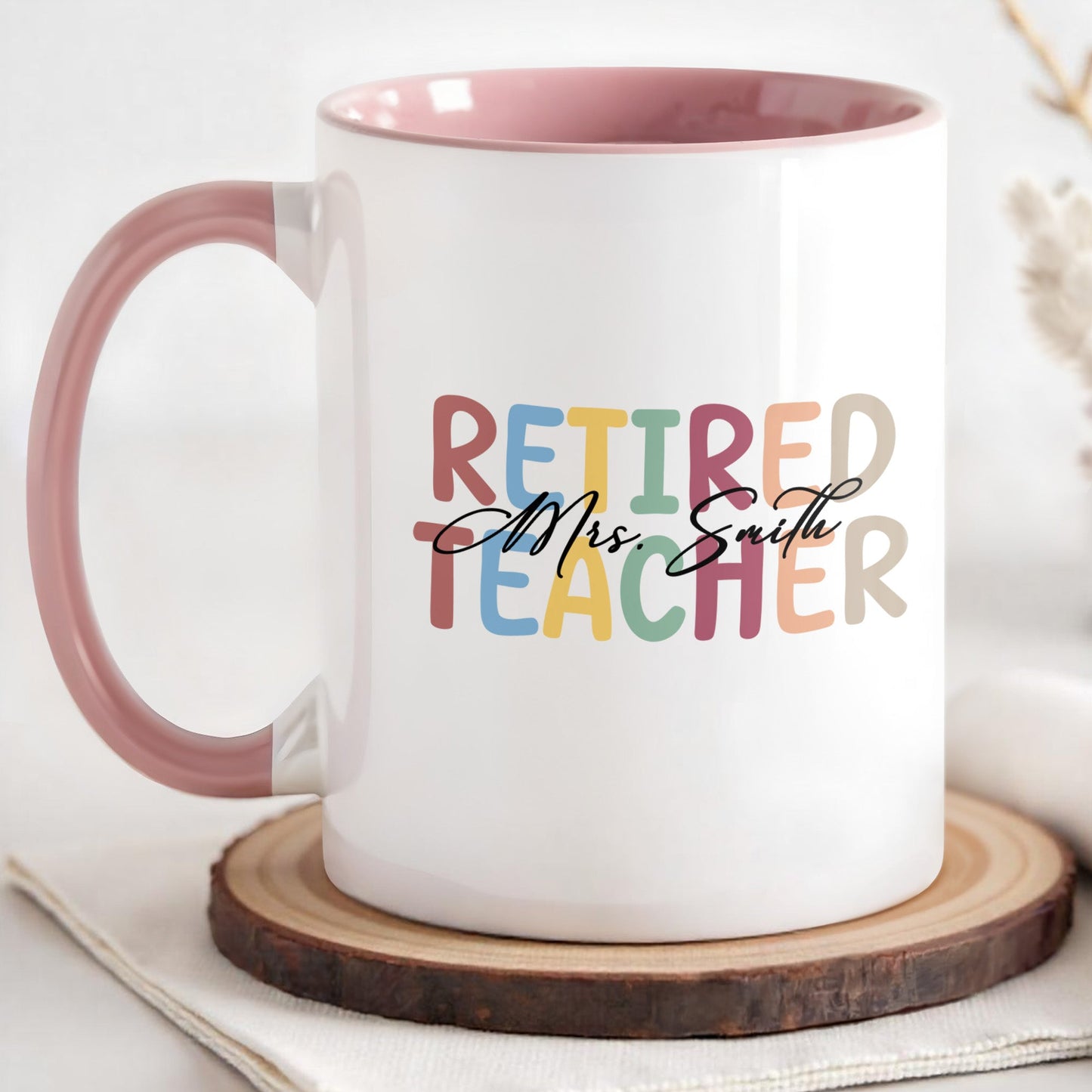 Mug material and size view - Personalized Retired Teacher Mug