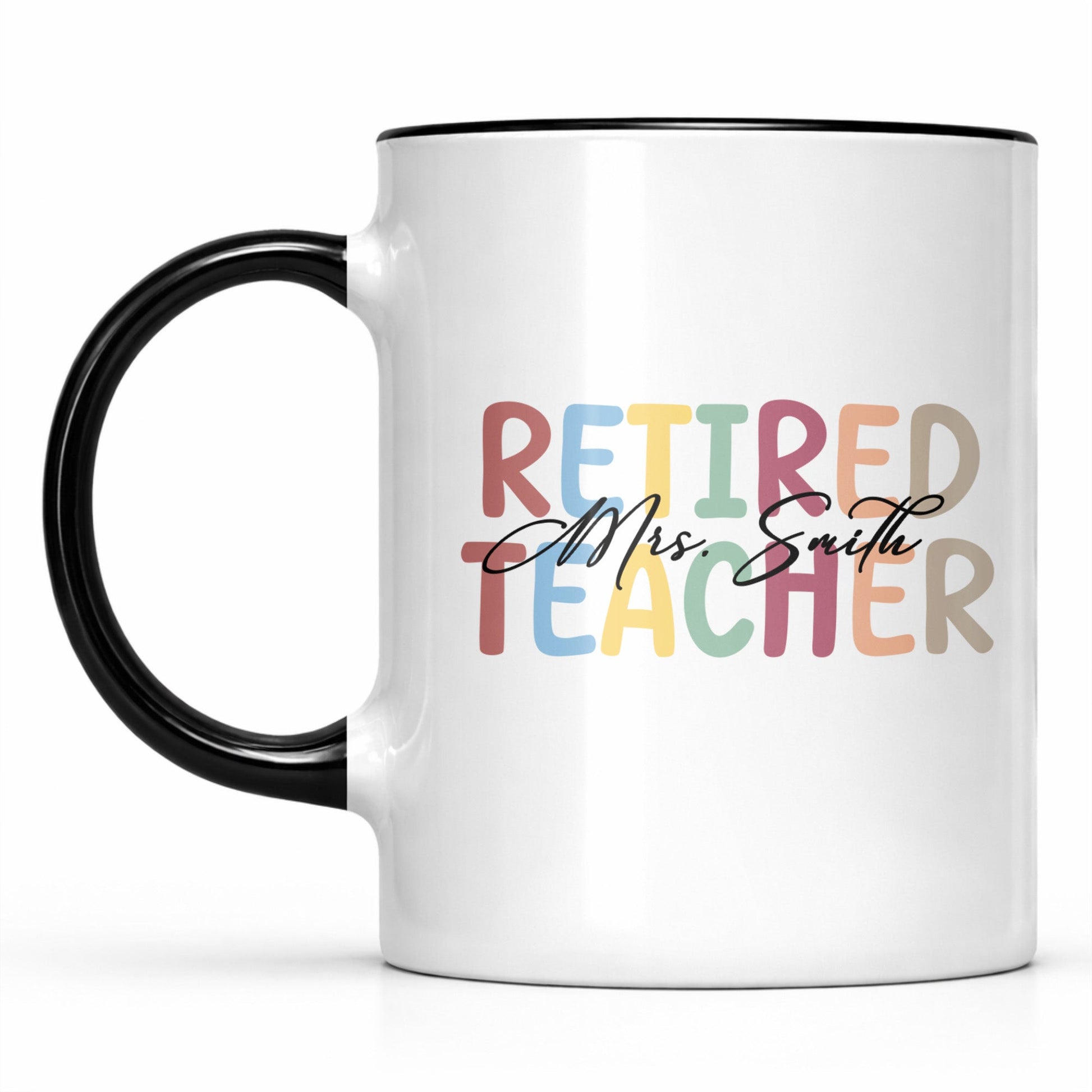 Retired Teacher Nutrition Facts Personalized Mug - Custom Name Retirement Gift for Teachers