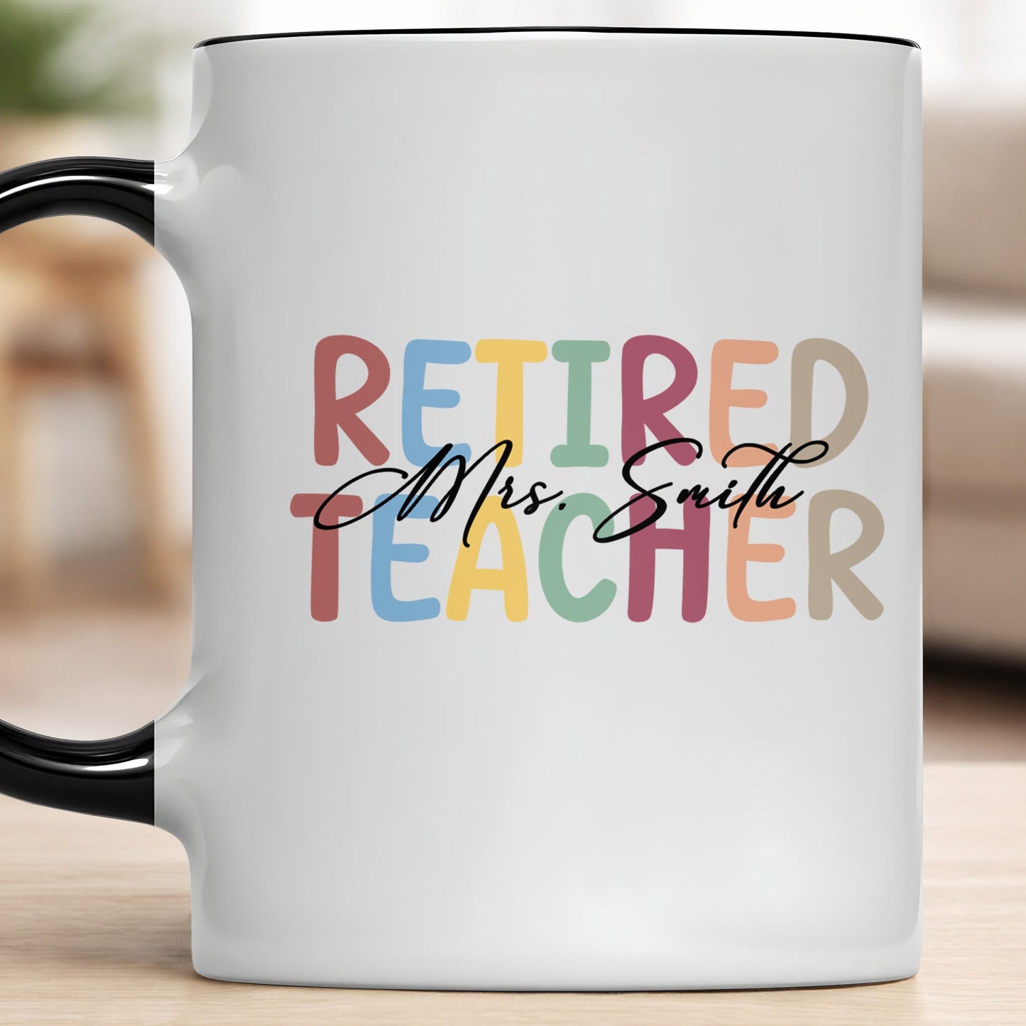 Retired Teacher Nutrition Facts Personalized Mug - Custom Name Retirement Gift for Teachers