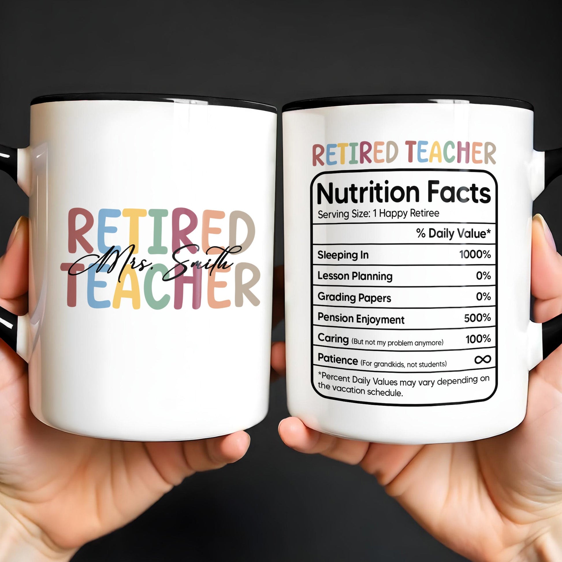 Personalized Retired Teacher Mug personalization view for Teacher