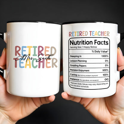 Personalized Retired Teacher Mug personalization view for Teacher