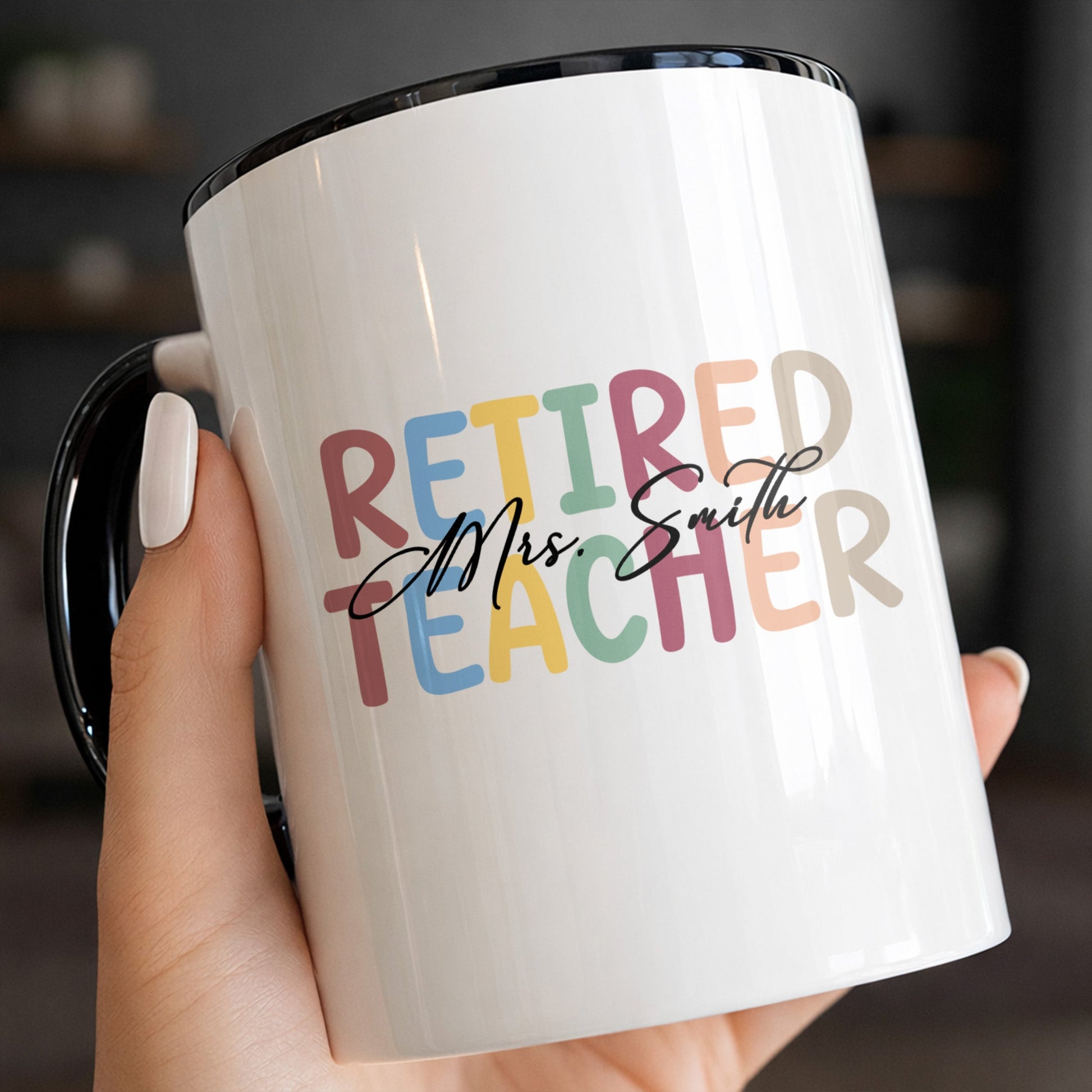 Personalized Retired Teacher Mug for Teacher with personalized design details for meaningful gifting image 9