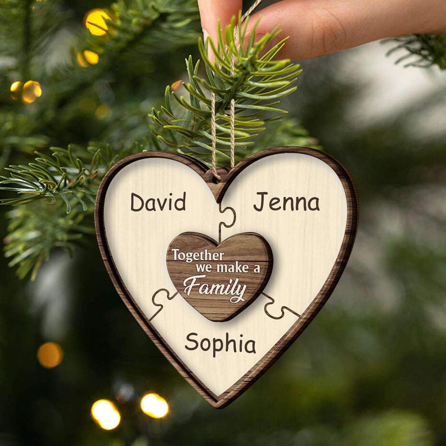 Personalized Family Puzzle Ornament personalization view for Family