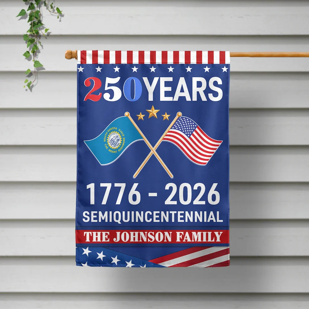 Family,Happy - America 250th Anniversary US Semiquincentennial States - Personalized Flag