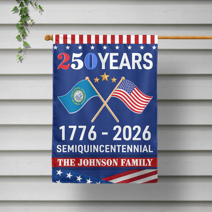 Family,Happy - America 250th Anniversary US Semiquincentennial States - Personalized Flag