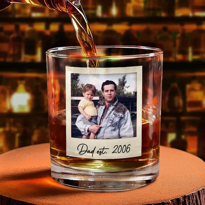 Custom Photo Mom & Dad EST - Personalized Combo Wine & Whiskey Glass