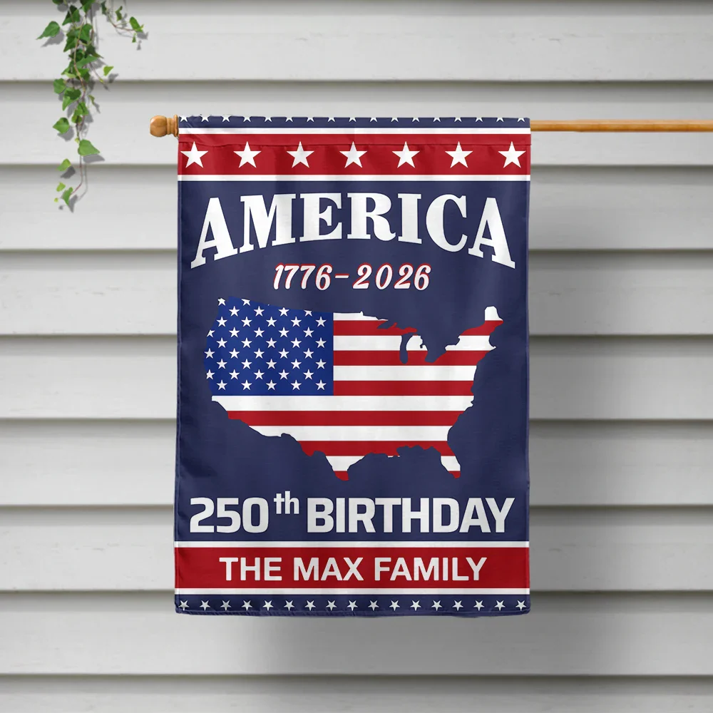America 250th, Independence Day - America 250th Anniversary US Semiquincentennial Birthday - Personalized Flag