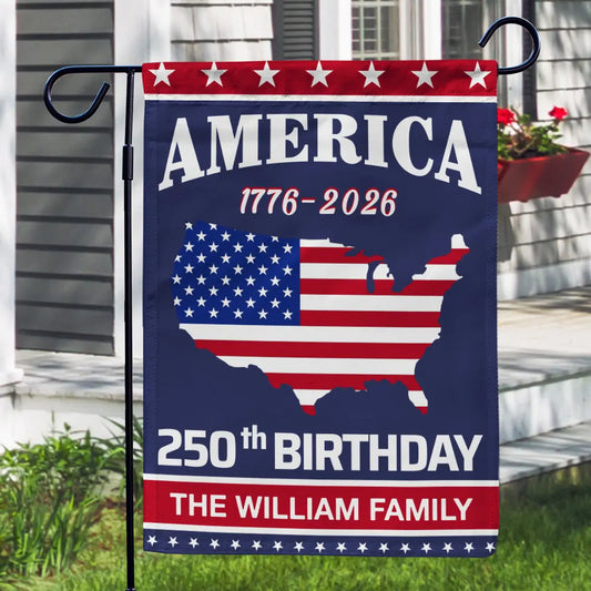 America 250th, Independence Day - America 250th Anniversary US Semiquincentennial Birthday - Personalized Flag