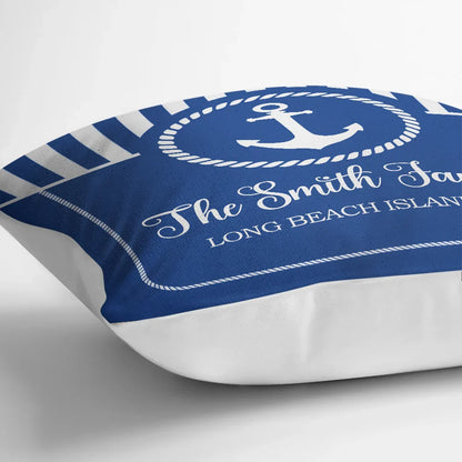 Custom Coastal Throw Pillow personalization view for Family