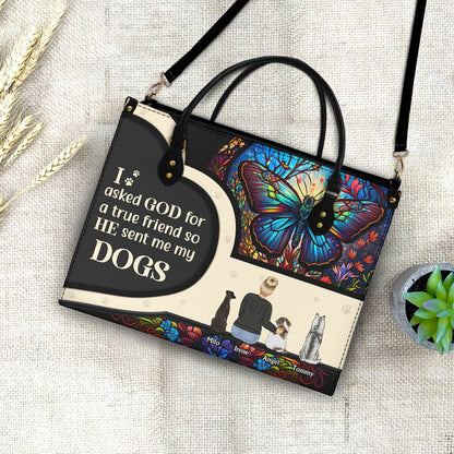Personalized Leather Bag for Dog Moms - 'True Friend' Pet Quote