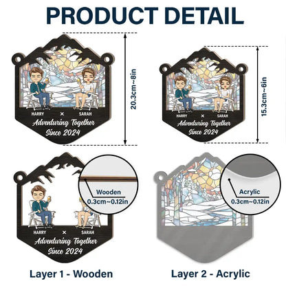 Adventure Partners For Life - Personalized Window Hanging Suncatcher Ornament