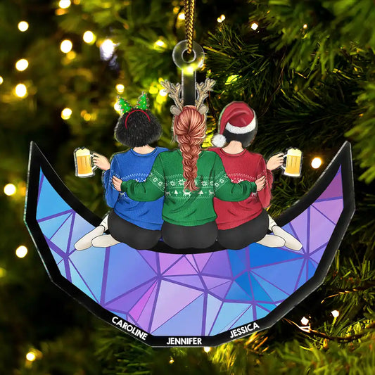 Custom Best Friends Christmas Ornament - Personalized Sisters Acrylic Keepsake