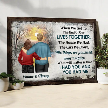 Gift For Couples,Old Couples,Gift For Husband,Gift For Wife,Gift For Boyfriend,Gift For Girlfriend,Happy - Old Couple I Had You & You Had Me - Personalized Poster