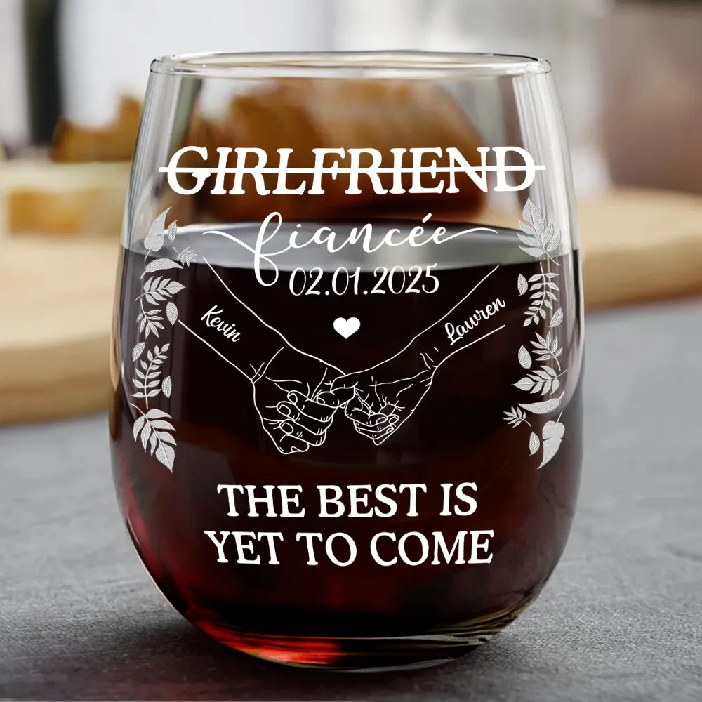 Engagement Gift for Couple - Personalized Custom Combo Wine & Beer Glass