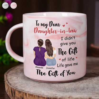 Mom - Daughters (Adult) - I Didn't Gift You The Gift - Personalized Marble Mug