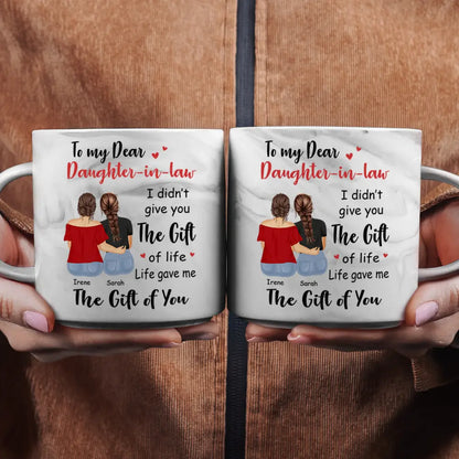 Mom - Daughters (Adult) - I Didn't Gift You The Gift - Personalized Marble Mug