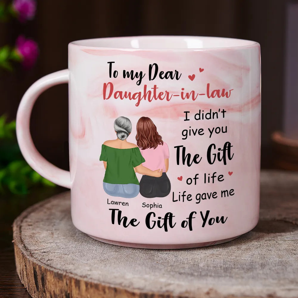 Mom - Daughters (Adult) - I Didn't Gift You The Gift - Personalized Marble Mug