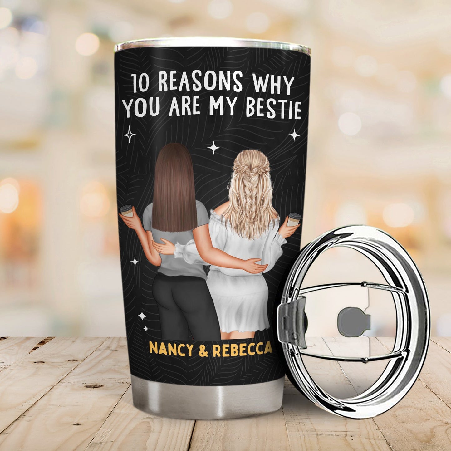 Personalized Best Friend Tumbler: '10 Reasons Why You Are My Bestie' Gift