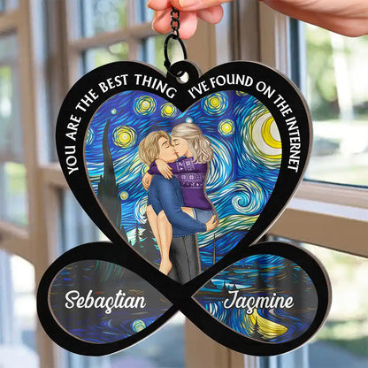 Kissing Couple You & Me We Got This - Personalized Window Hanging Suncatcher Ornament